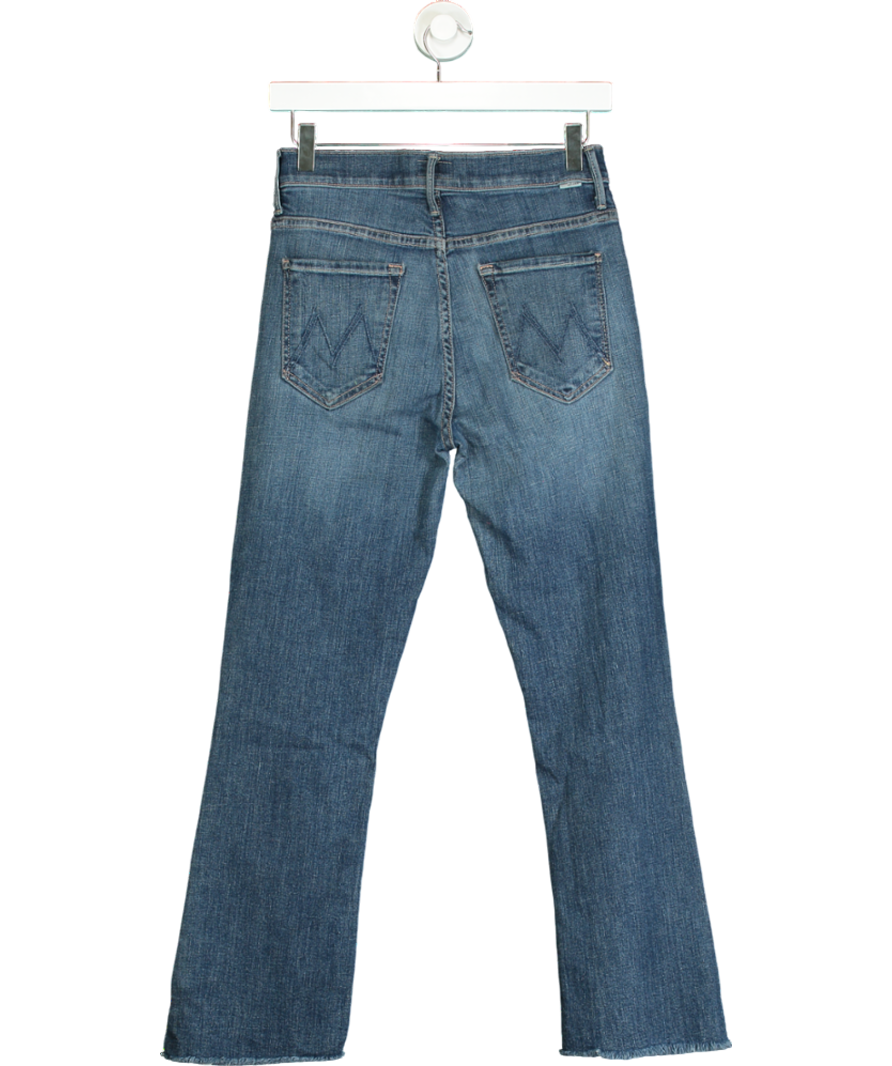 Mother Blue Dazzler Ankle Fray Raw-cuffs Straight-leg Jean W27