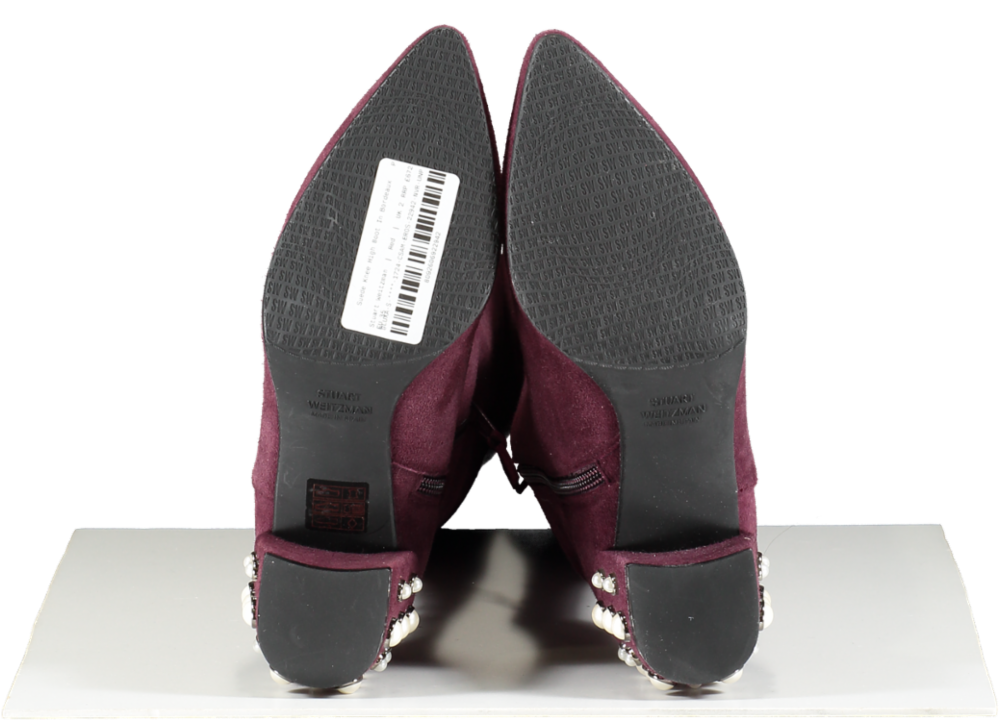 Stuart Weitzman Red Suede Knee High Boot In Bordeaux UK 2 EU 35 👠