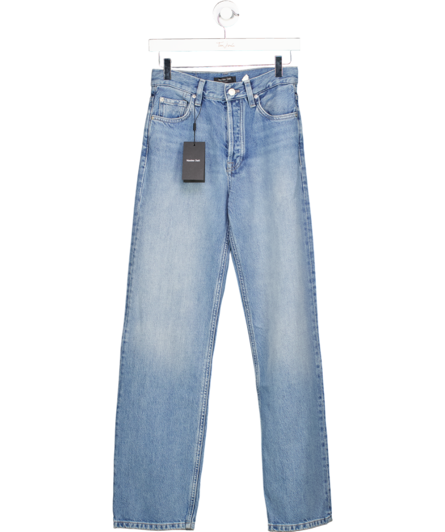 Massimo Dutti Blue Comfort Straight Fit High-rise Ankle Jeans UK 6