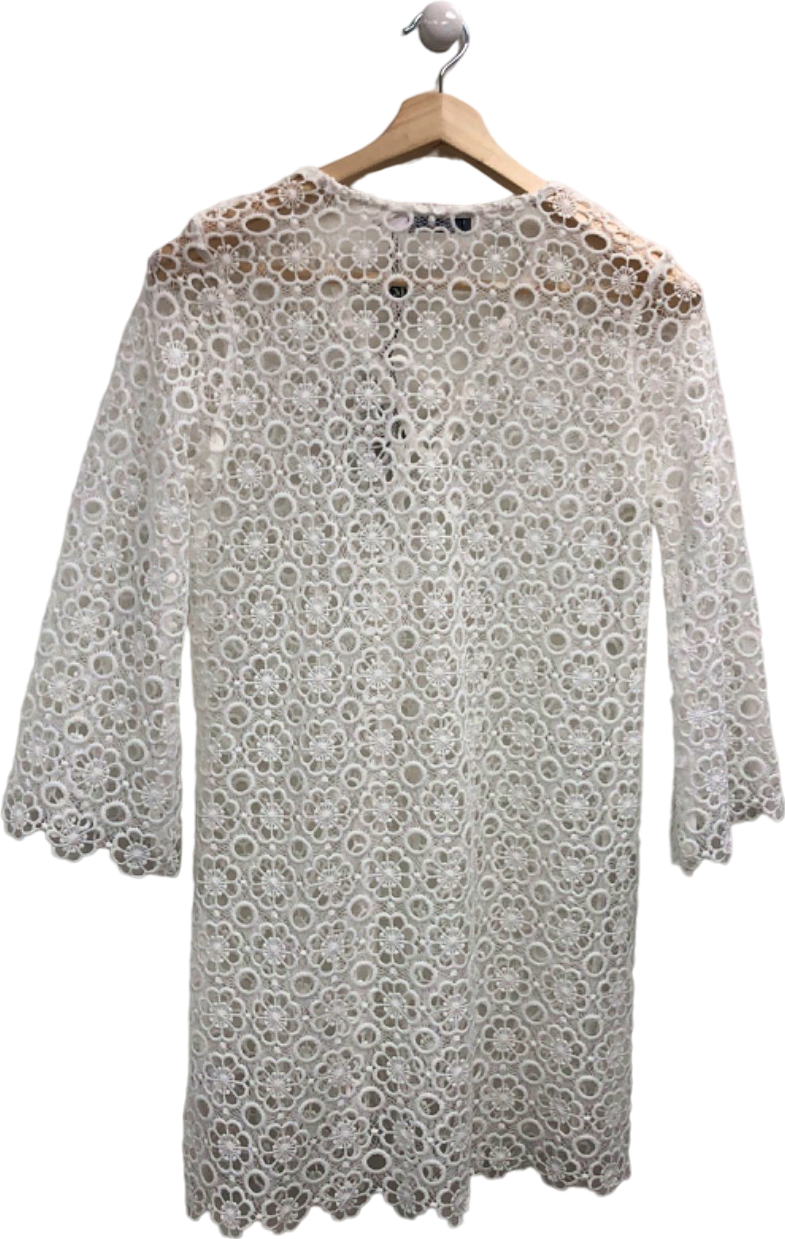 Mint Velvet White Crochet Lace Dress UK S