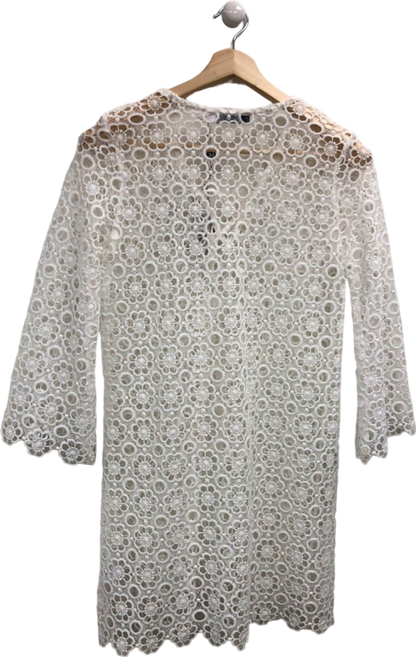 Mint Velvet White Crochet Lace Dress UK S