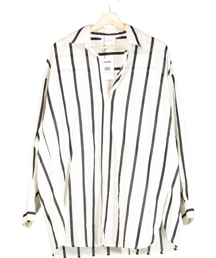 DISSH Cream Elliott Sleeved Linen Shirt UK 8