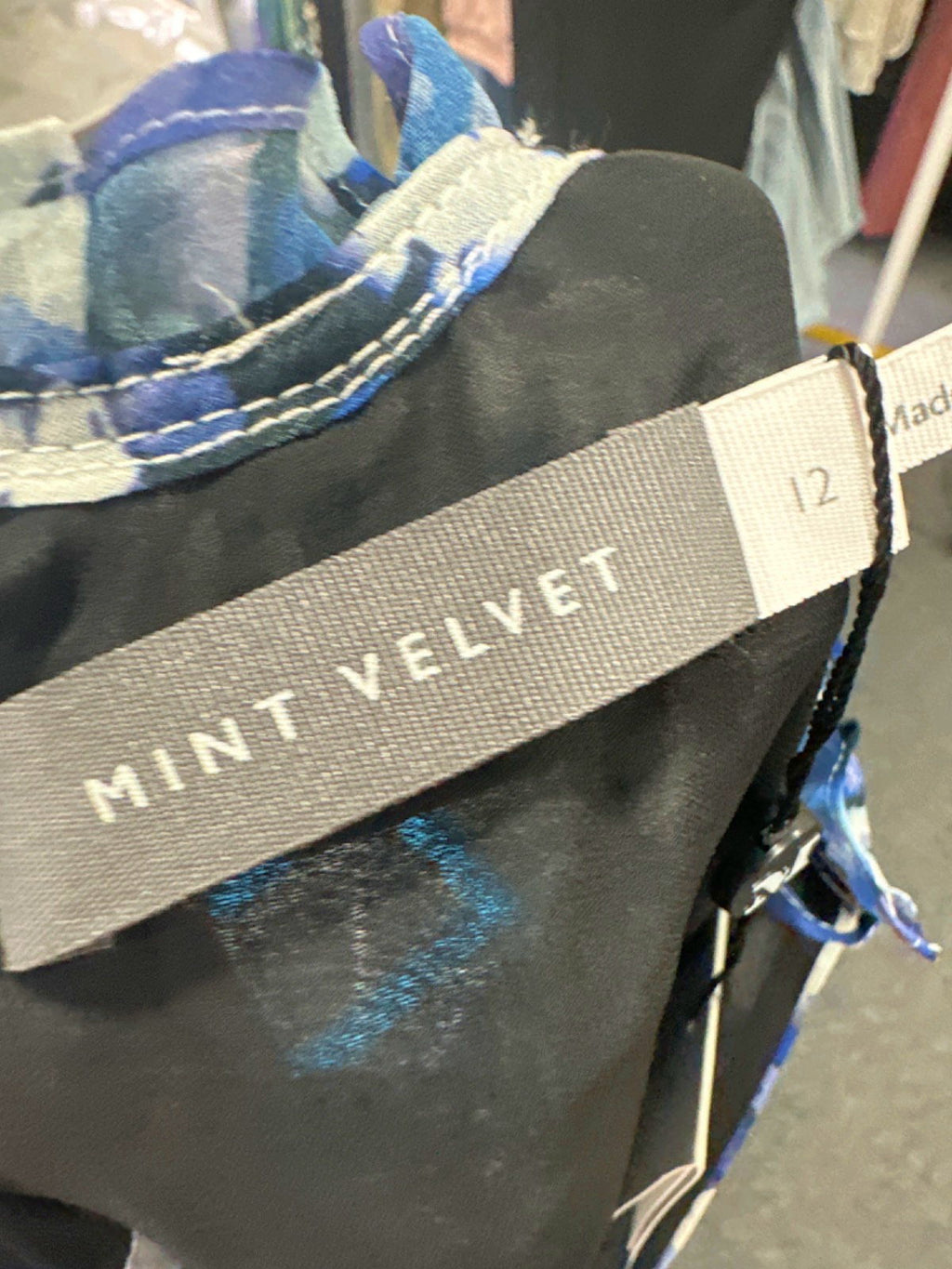 Mint Velvet Blue Abstract Print Maxi Dress UK 12