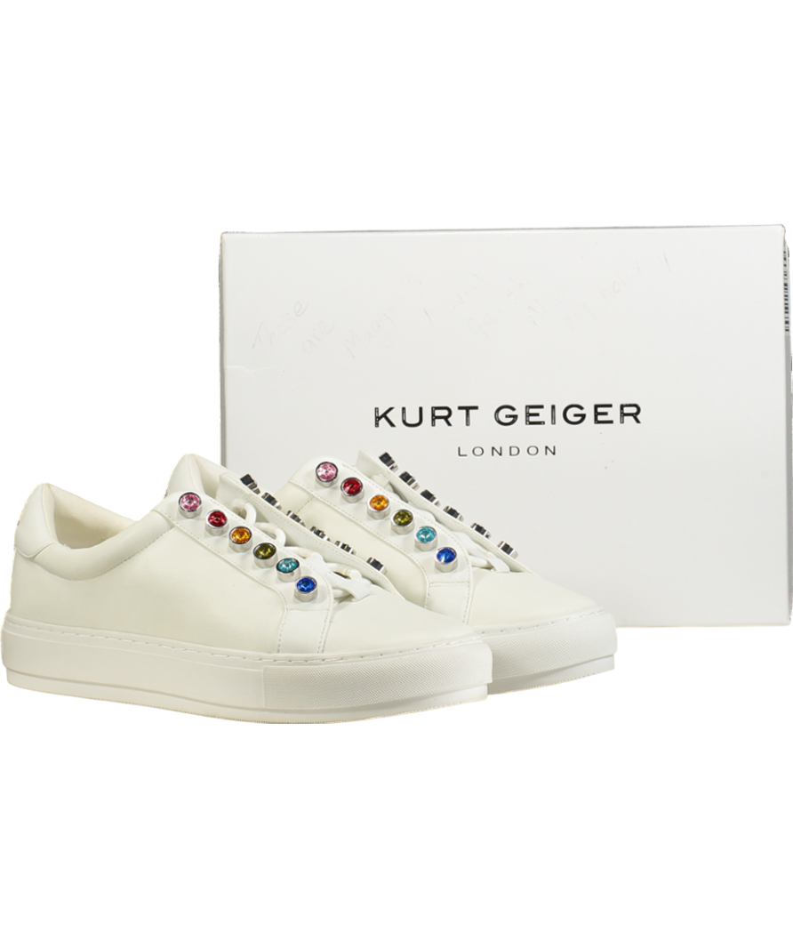 Kurt Geiger White Liviah Chunky Rainbow Sneaker UK 8 EU 41 👠