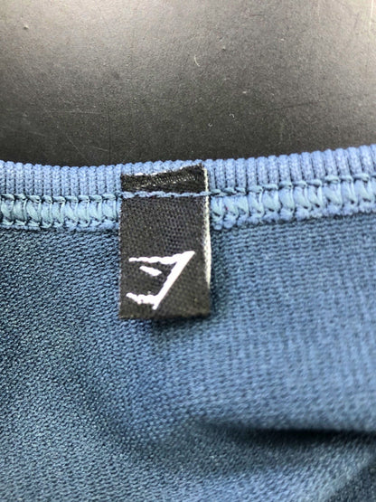 Gymshark Blue Zip Front Long Sleeve Crop Top Small