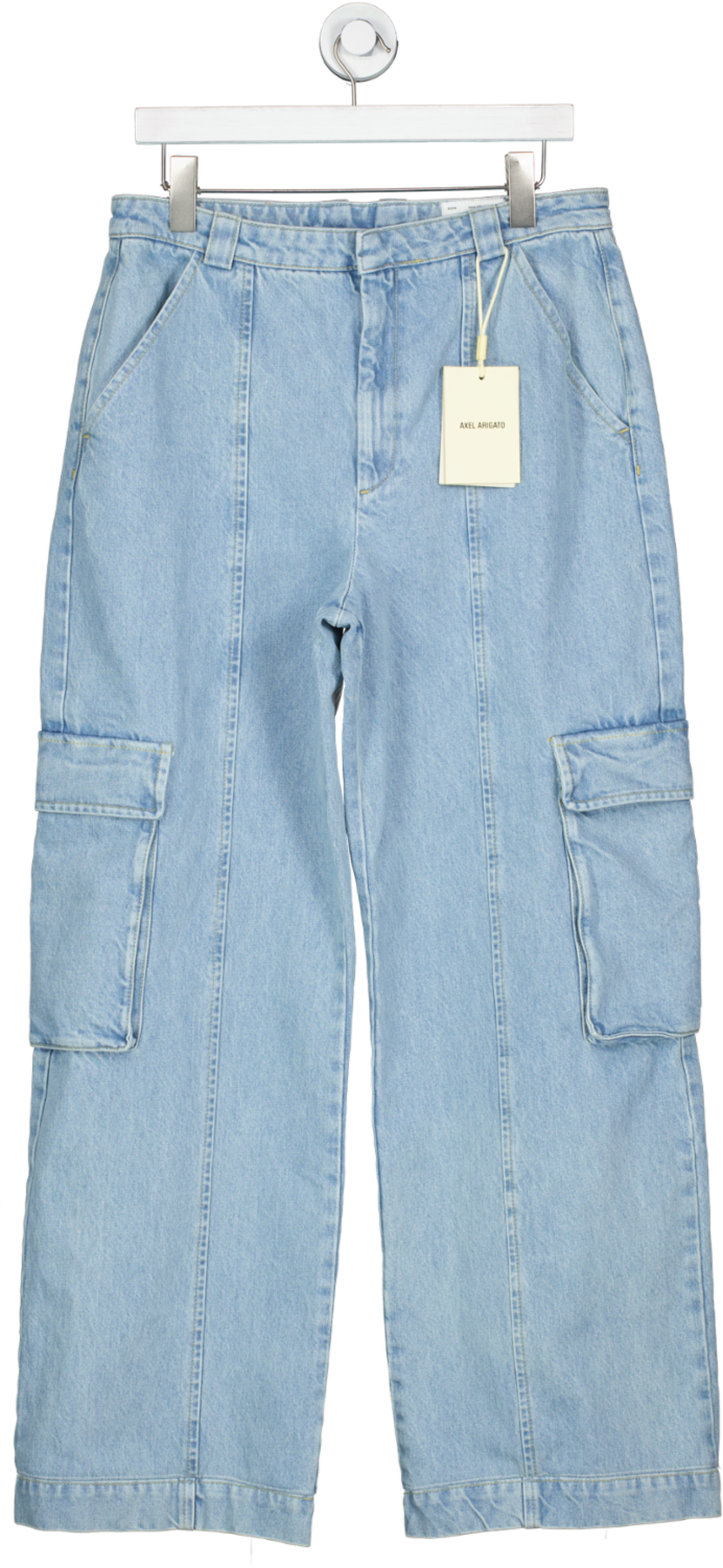 AXEL ARIGATO Blue Patch Denim Cargo Trousers UK M