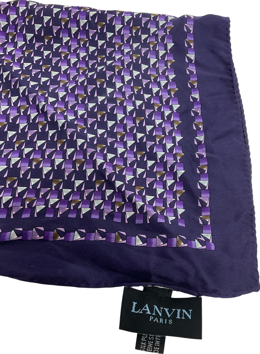 LANVIN Purple Pattern Pocket Square