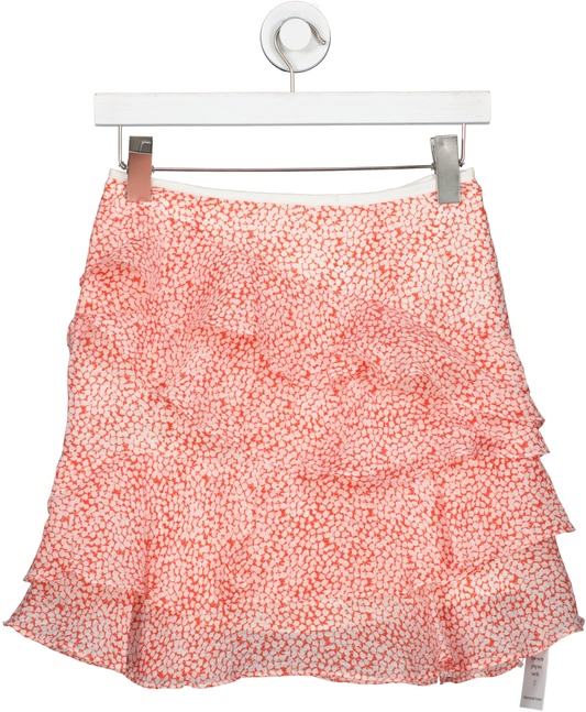 Club Monoco Red Floral Ruffle Mini Skirt UK 6