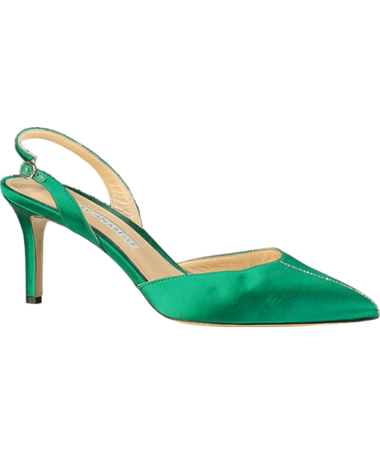 A by Anabelle Green 'a Drink For Two" Emerald Slingback Heels UK 8 EU 41 👠