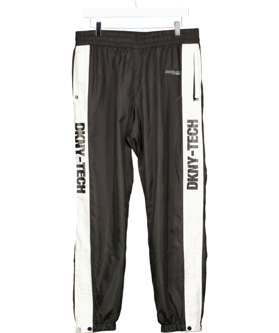 DKNY Black Tech Shell Joggers UK M