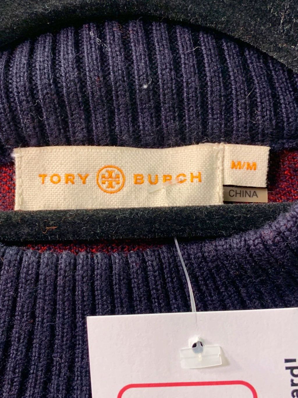 Tory Burch Black & Multi-Stripe Knit Jumper Size M