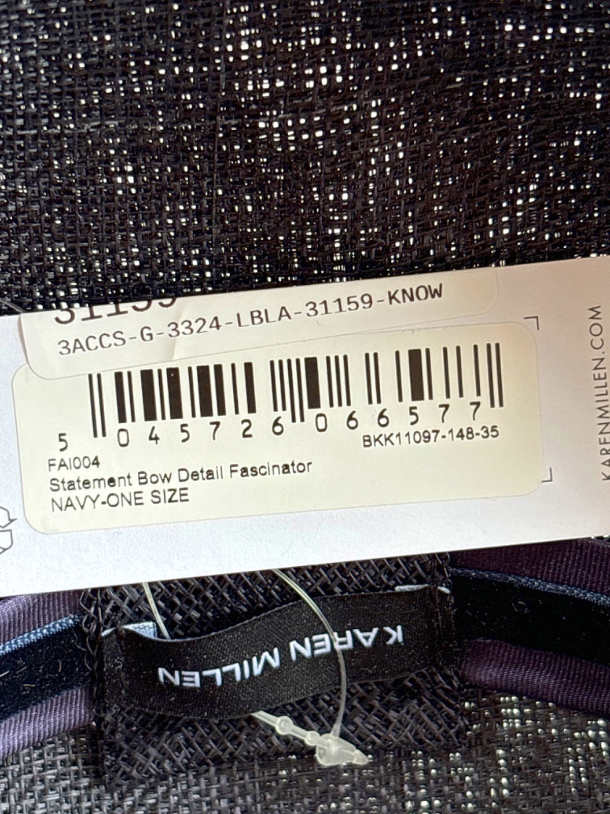 Karen Millen Navy Statement Bow Detail Fascinator One Size