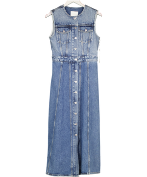 Citizens of Humanity Blue Idalene Organic Denim Midi Shirt Dress UK S
