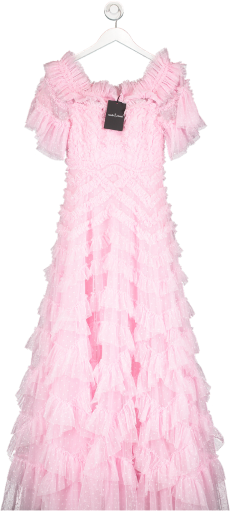 Needle & Thread Pink Lana Off-shoulder Gown UK 8