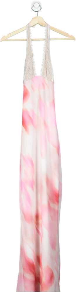 White Fox Pink/White Backless Maxi Dress UK M