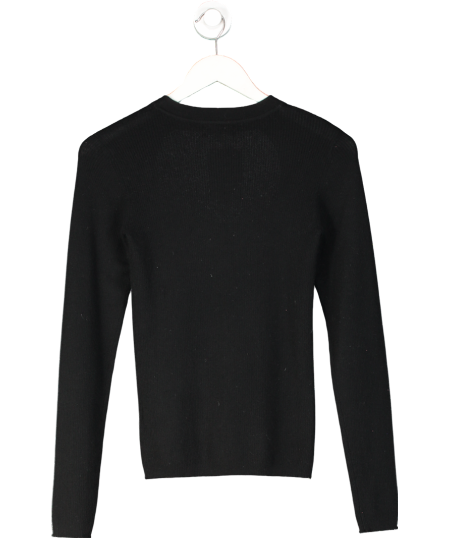 Soft Goat Black Cashmere Cut Out Top UK S