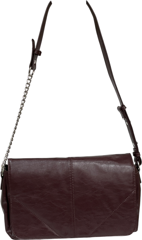 lefties Red Textured Flap Shoulder Bag One Size