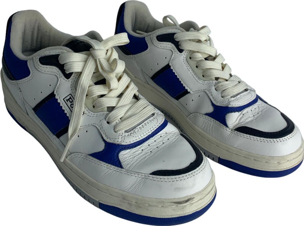 Polo Ralph Lauren Masters Sport In Blue White Trainers UK 6