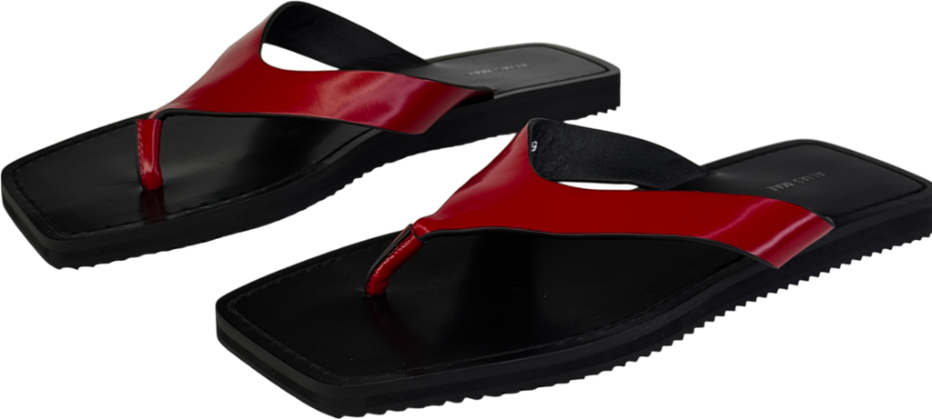 Alias Mae Red Box Leather Charlize Square Toe Thong Sandals UK 6 EU 39 👠