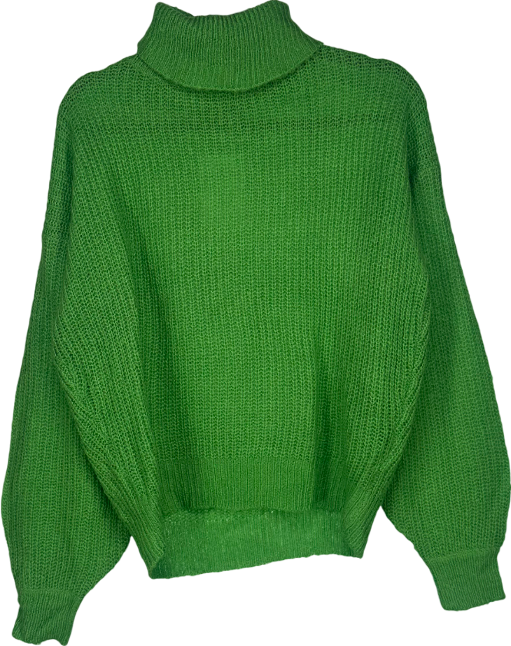 Threadbare Green Turtleneck Knit Jumper UK 8