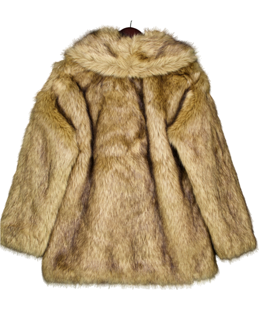 Abercrombie & Fitch Brown Faux Fur Coat UK M