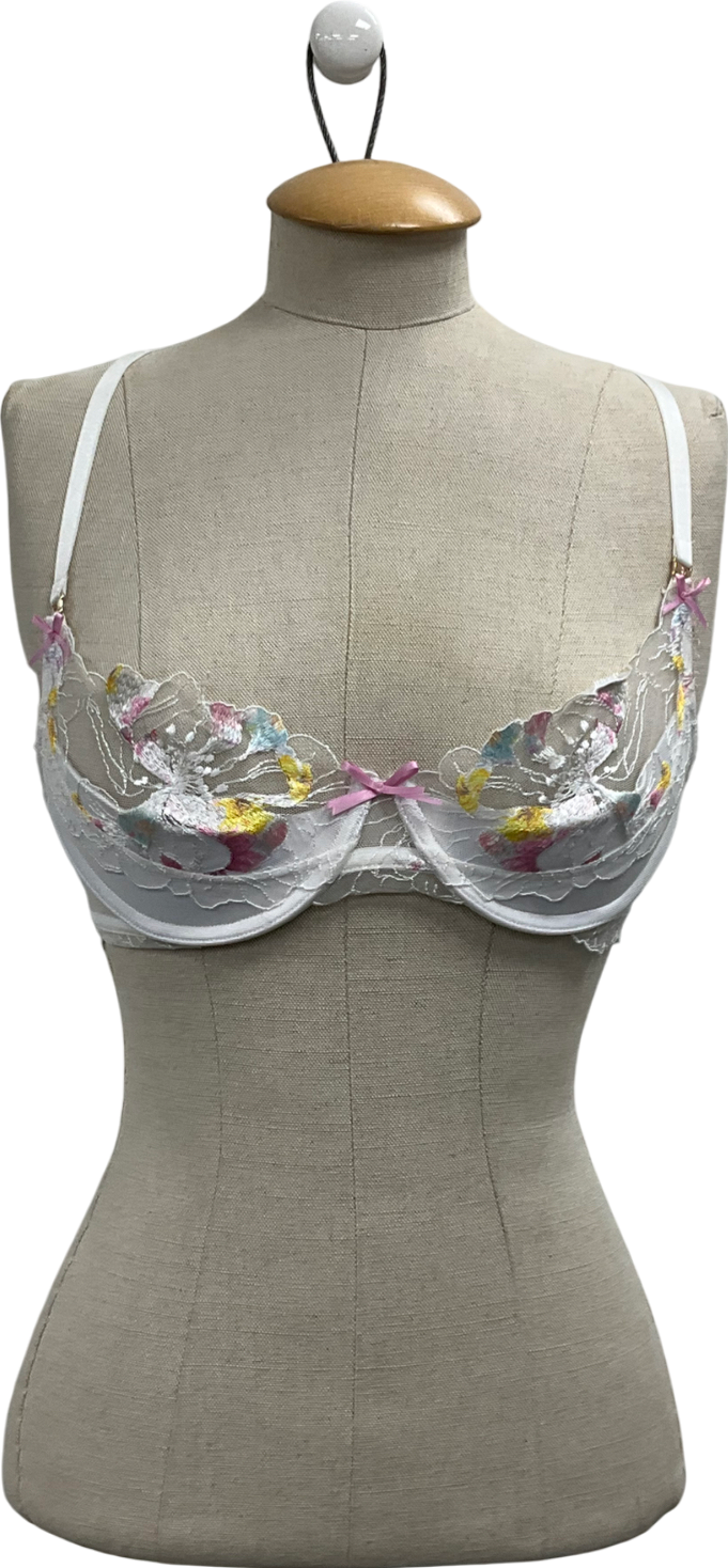 honey birdette White The Fleur Bra UK 32D