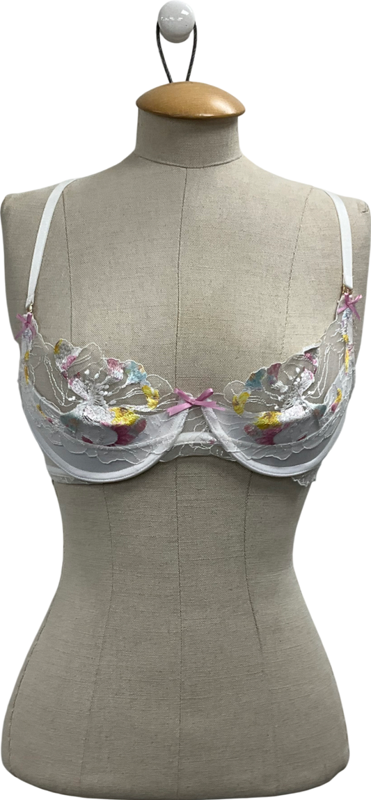 honey birdette White The Fleur Bra UK 32D