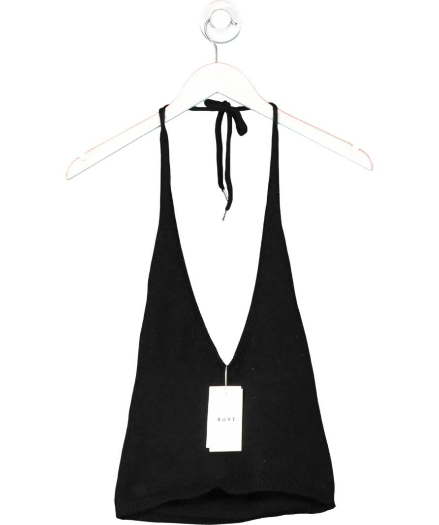 Ruve Black Halter Neck Top UK S