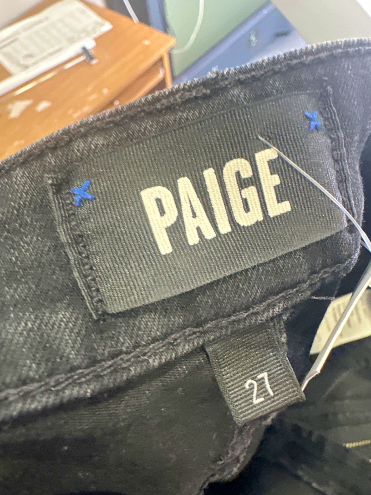 Paige Black Cindy Straight-Leg Jeans UK W27