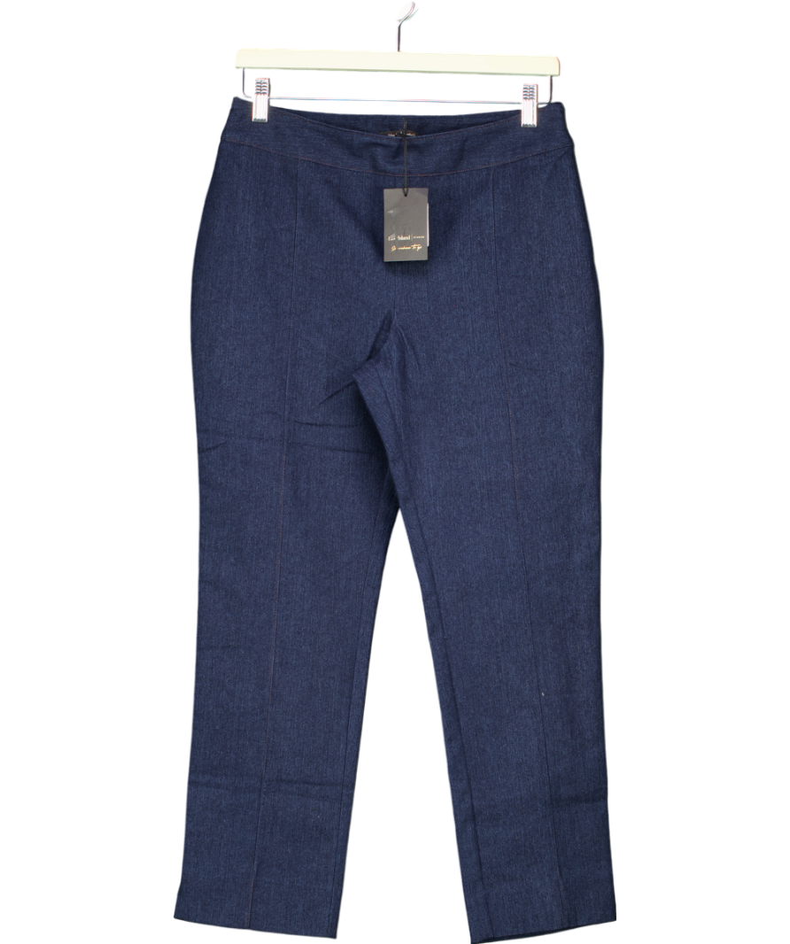 River Island Blue Stretch Denim Fitted Trousers UK 10