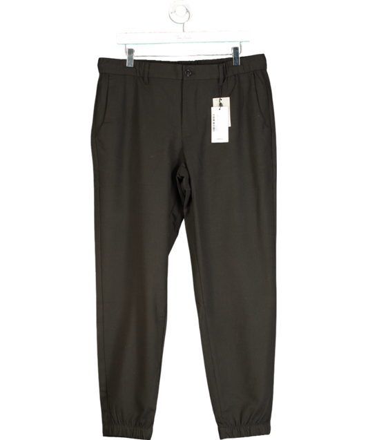 MANGO Black Slim-fit Jogger Trousers With Drawstring W34