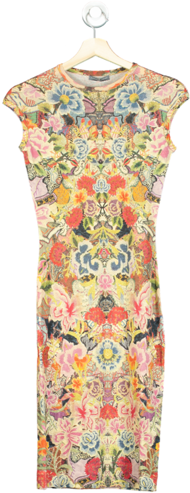 Alexander McQueen Vintage Multicolour Floral Print Dress UK XS