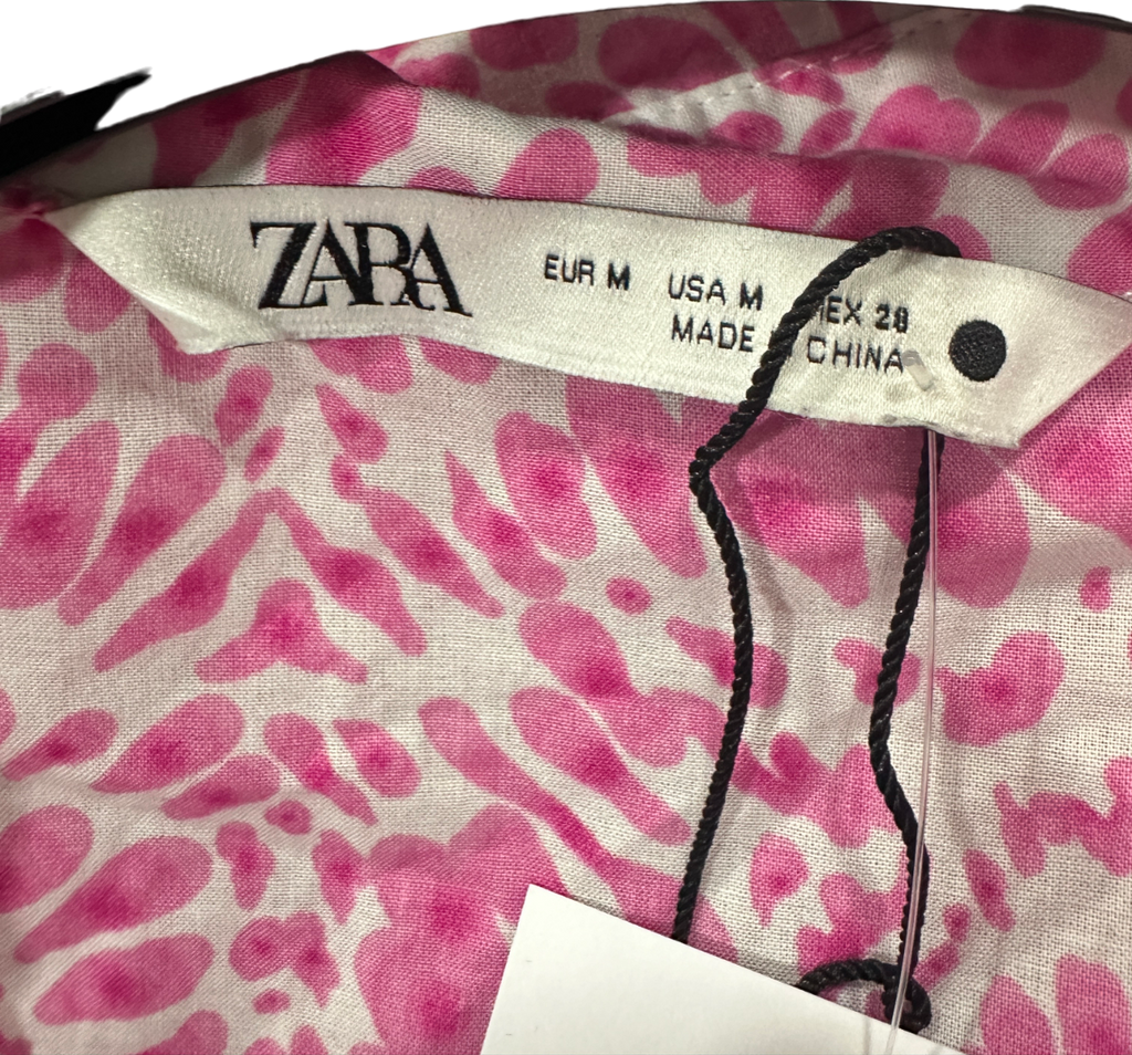 Zara Pink Patterned Dress M