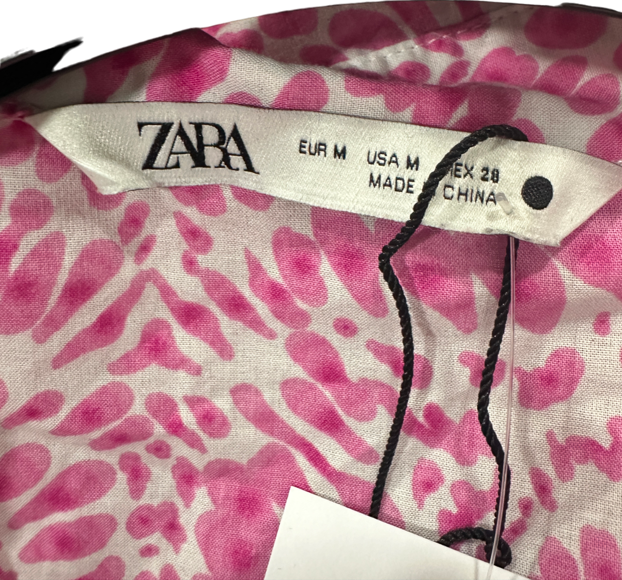 Zara Pink Patterned Dress M