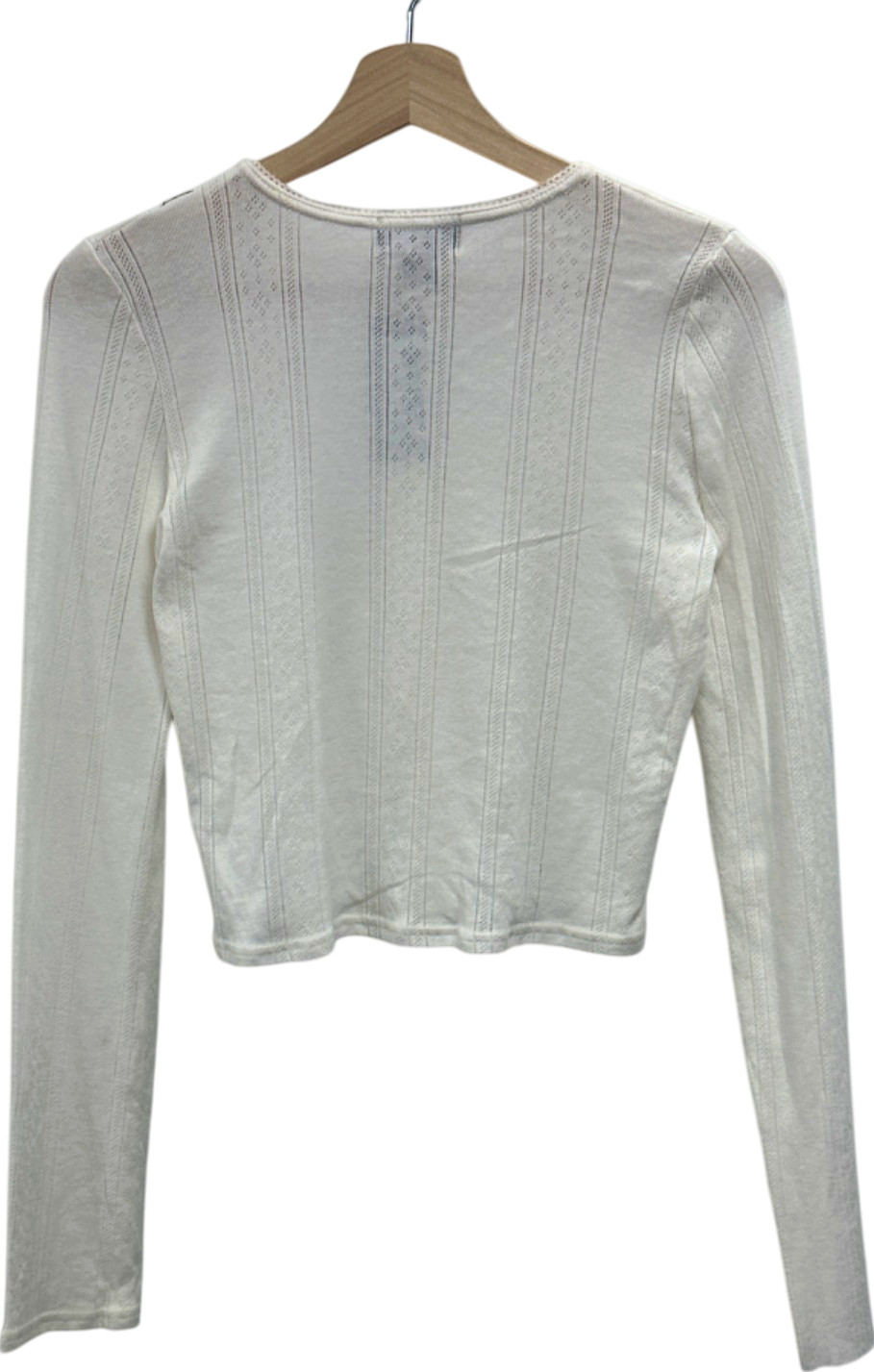 PrettyLittleThing White Pointeelle Cardigan UK 8