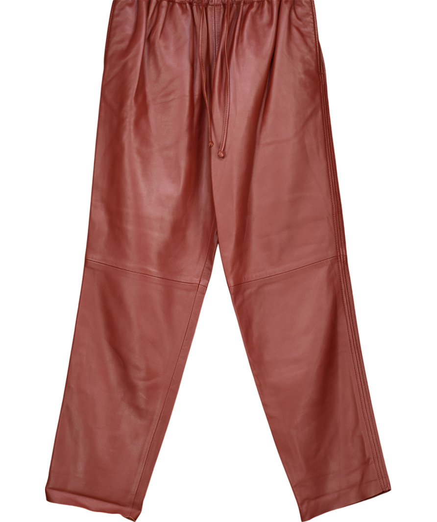 Joseph Brown Real Leather Loulou Cropped Straight Leg Trouser Fr38 UK 8