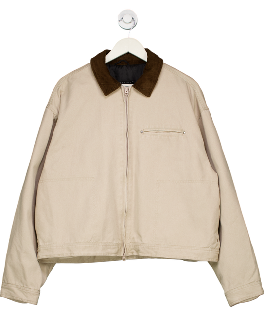 ASOS Beige Contrast Bomber Jacket UK M