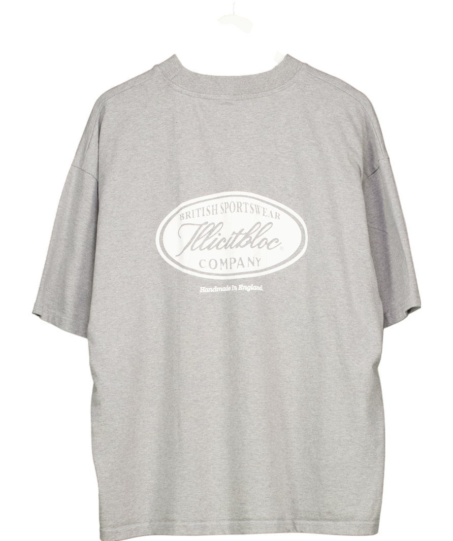 Illicit Bloc Grey 100% Cotton British Sportswear T-shirt UK XL
