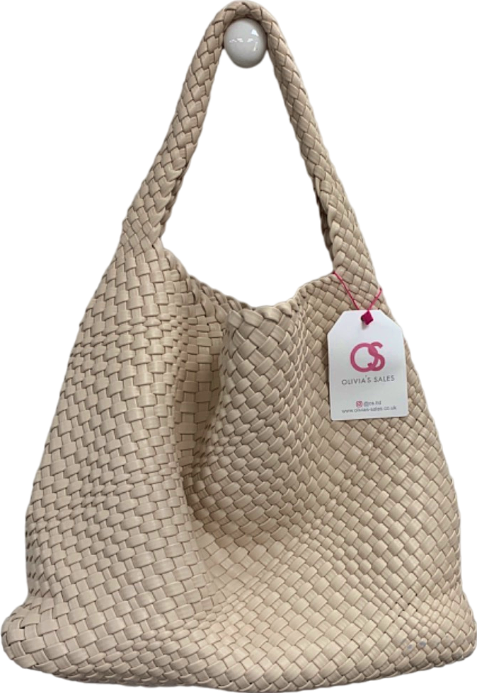 Olivia Sales Beige Woven Handbag