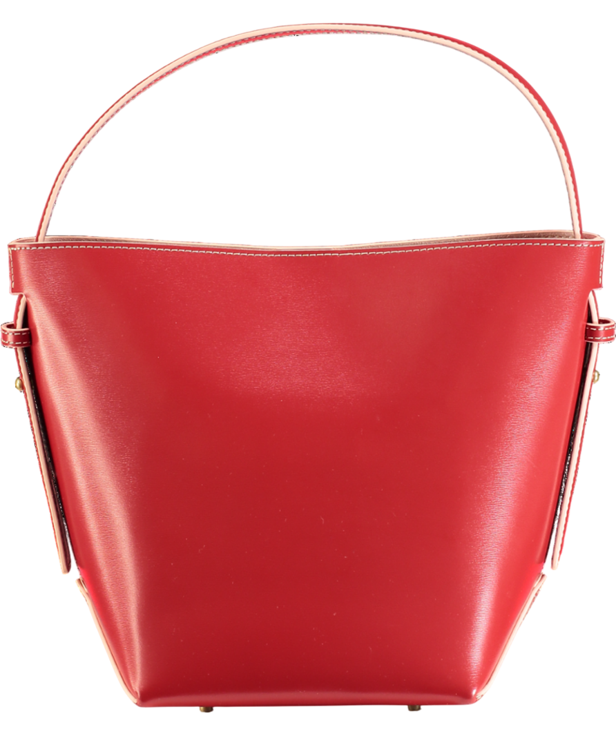 J McLaughlin Red Crawford Leather Bucket Bag One Size