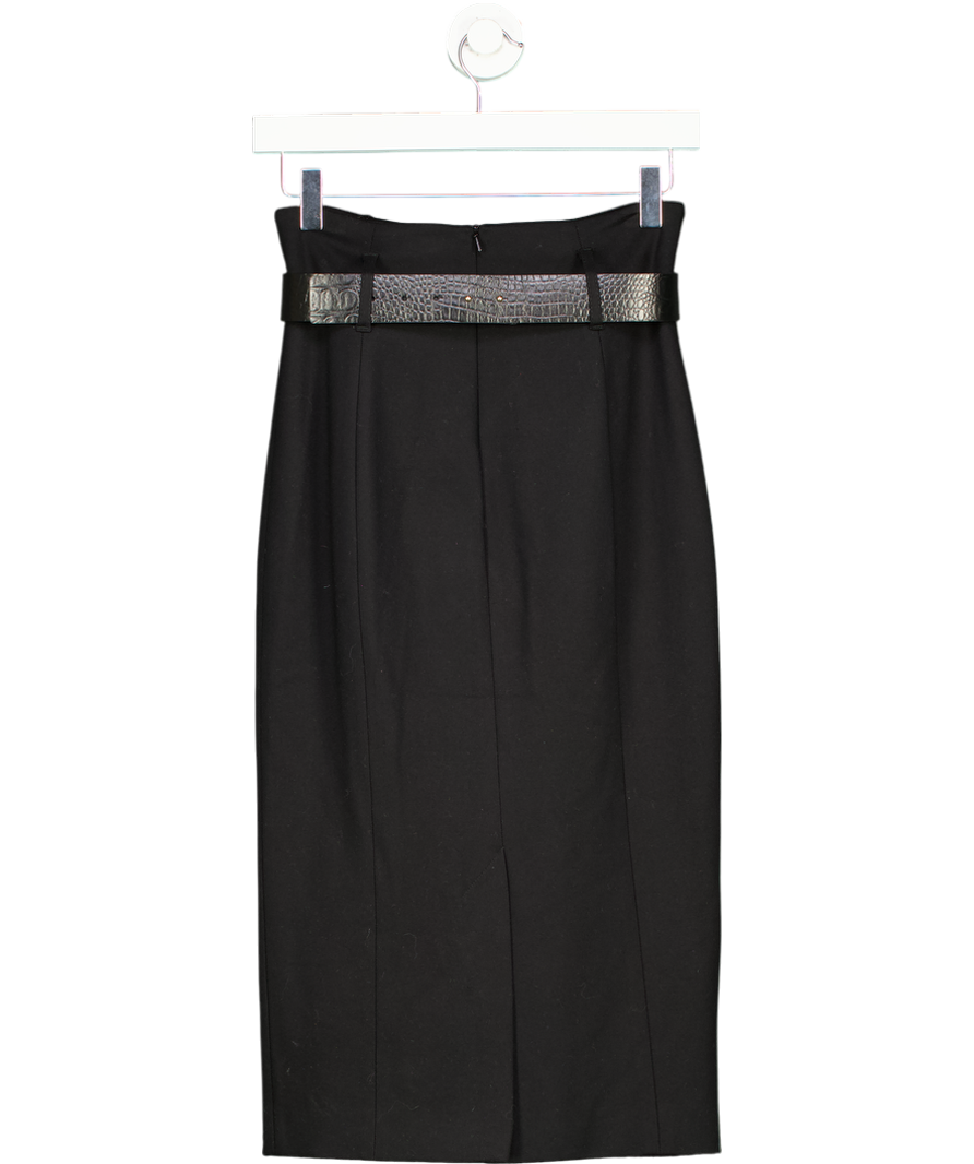 Karen Millen Black Belted Pencil Skirt UK 6