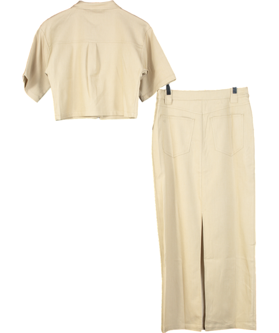 4th & Reckless Beige Miley Skirt And Shirt UK 10