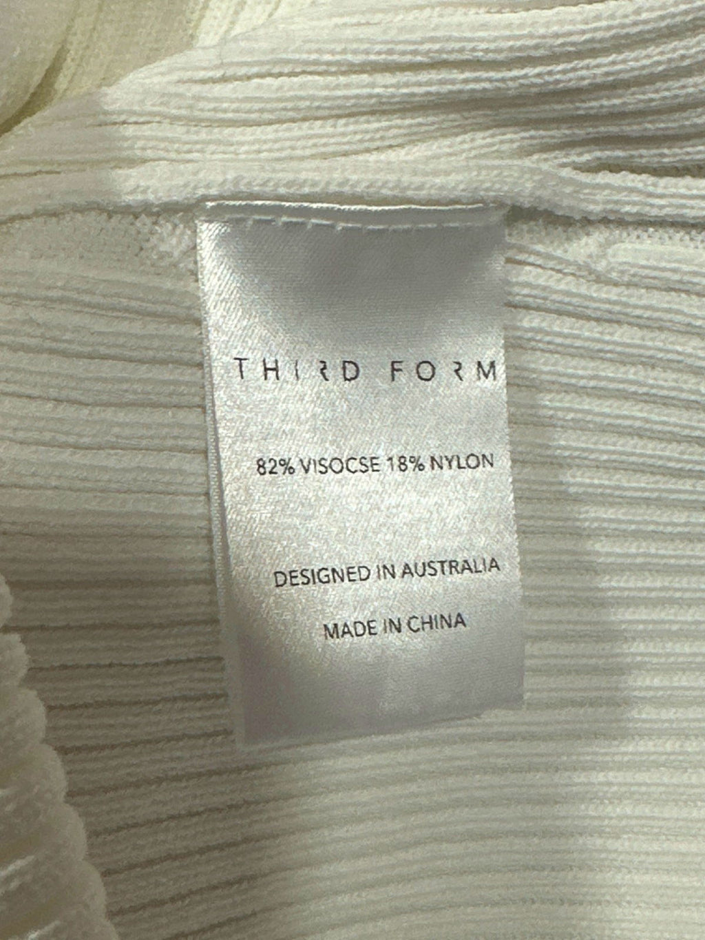 Third Form White Ribbed Knit Dress UK 6