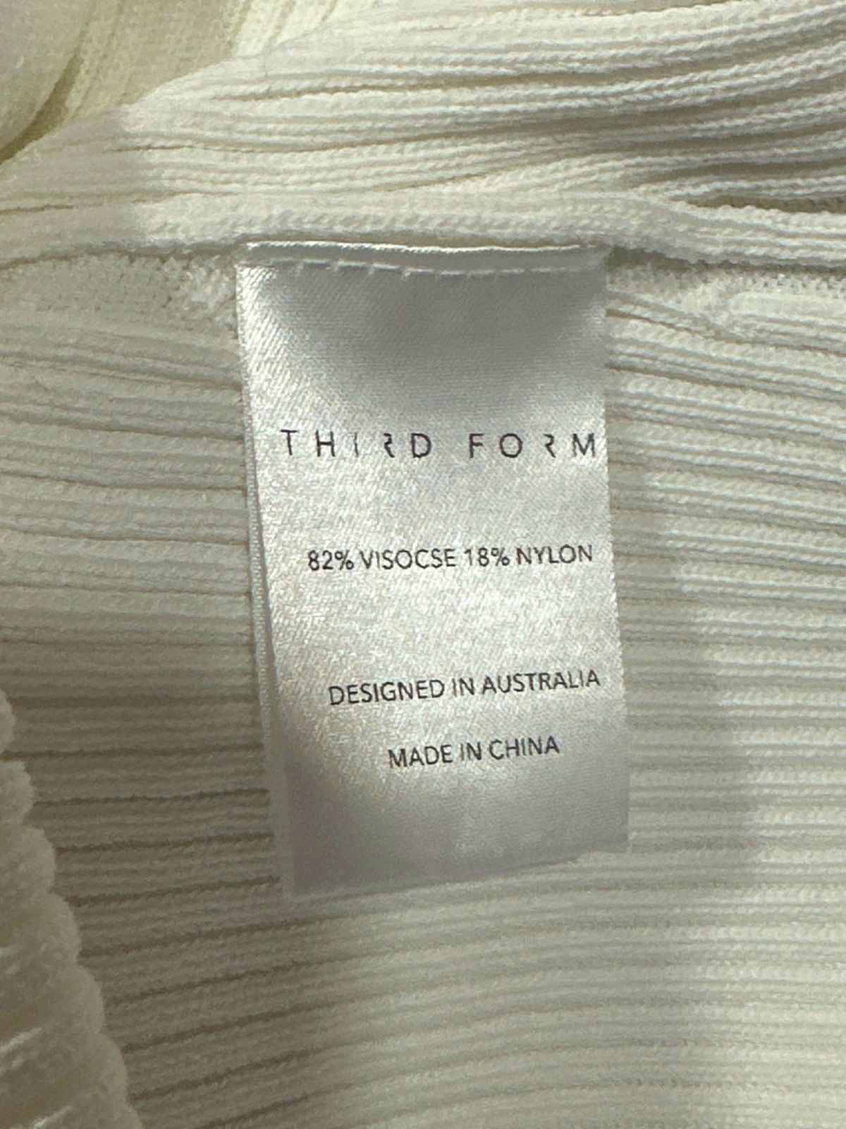 Third Form White Ribbed Knit Dress UK 6