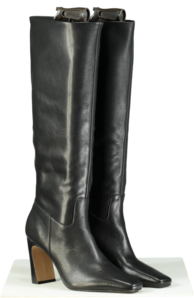 Dune London Black leather Sliding Knee-High Boots UK 7/EU 40