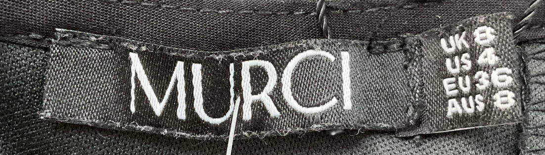 MURCI Black Leather Look Halterneck Deep Plunge Maxi Dress UK 8