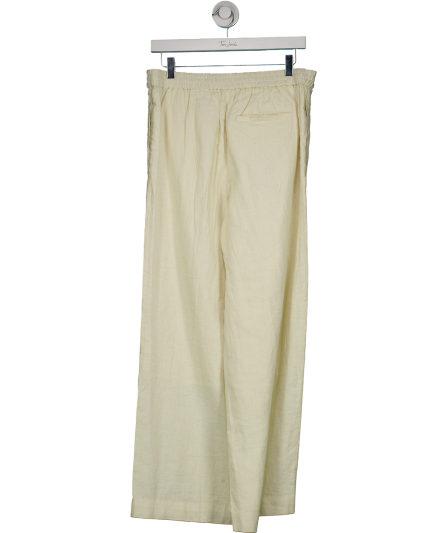 cos Cream Straight-leg Tailored Linen Trousers UK 10