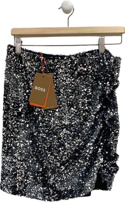 Hugo Boss Black Sequin Mini Skirt UK 8