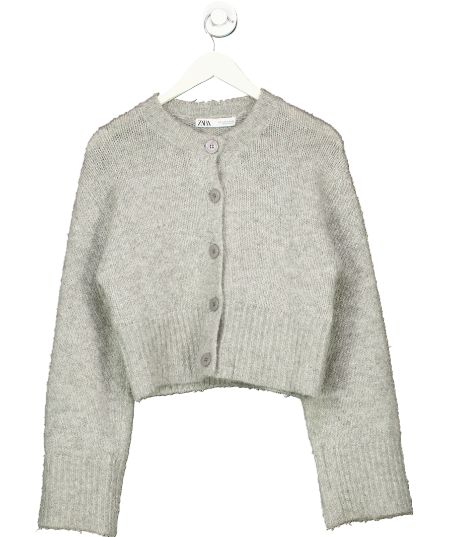 ZARA Grey Knitted Cardigan UK S