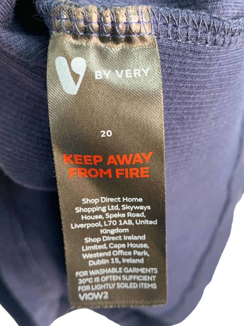 V by Very Navy Long Sleeve Top UK 20